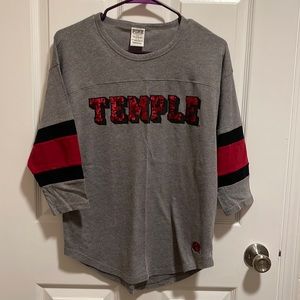 Temple University, 3/4 sleeve top. Size Small. Pink by Victoria Secret.
